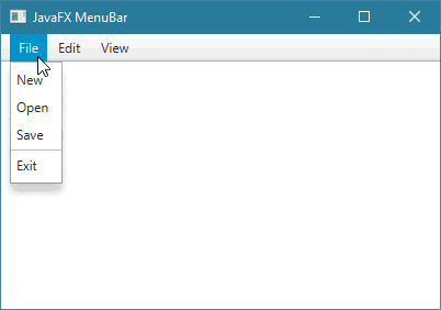 طريقة إضافة عناصر Menu Items في كل قائمة Menu و تنفيذ أوامر عند النقر على العناصر في javafx