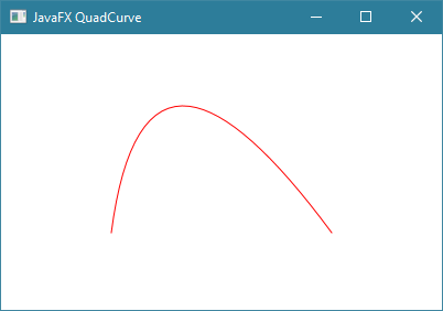 مثال حول الكلاس QuadCurve في javafx