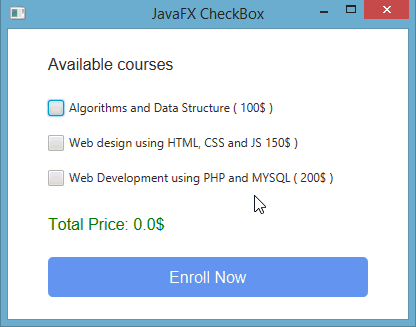 طريقة تنفيذ أوامر عند النقر على الـ CheckBox في javafx