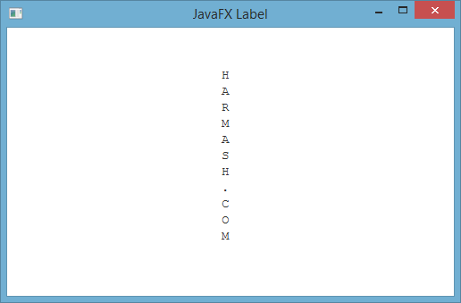طريقة عرض نص الـ label عامودياً في javafx