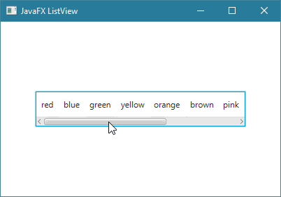طريقة عرض عناصر ال ListView بشكل أفقي في javafx