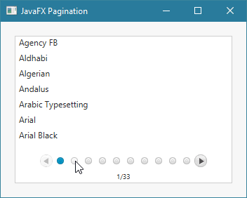 طريقة تغيير تصميم ال Pagination في javafx