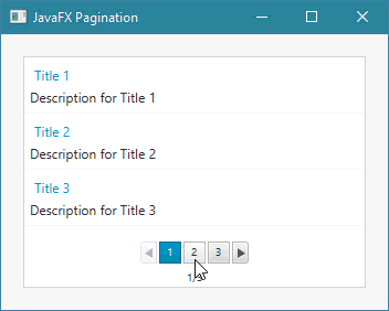 طريقة عرض رسائل بداخل Pagination في javafx
