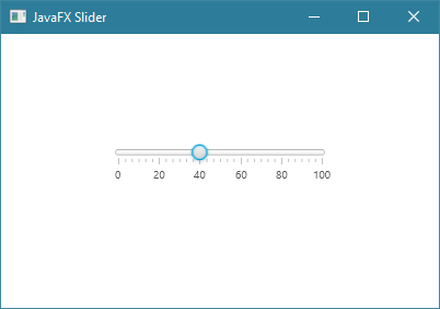 طريقة عرض ال Slider أفقياً مع تحديد أصغر و أكبر قيمة فيه, بالإضافة إلى إظهار خطوط تحته في javafx