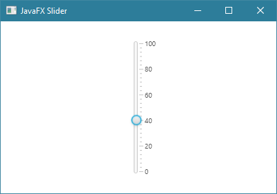 طريقة عرض ال Slider عامودياً مع تحديد أصغر و أكبر قيمة فيه, بالإضافة إلى إظهار خطوط بجانبه في javafx