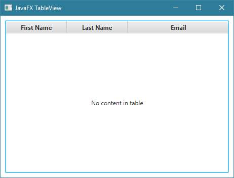 طريقة إنشاء TableView و إضافته في النافذة في javafx