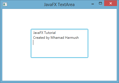 طريقة إضافة TextArea في javafx