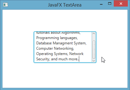 طريقة جعل النص بداخل الـ TextArea ينزل على سطر جديد بشكل تلقائي في javafx