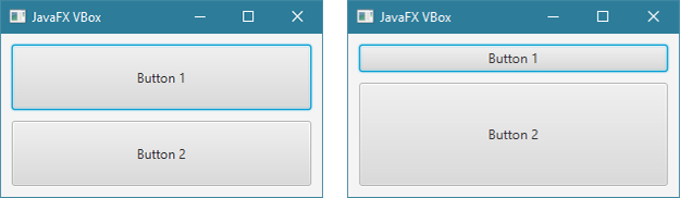 طريقة جعل محتوى ال VBox يظهر على كل المساحة المتوفرة فيه في JavaFX