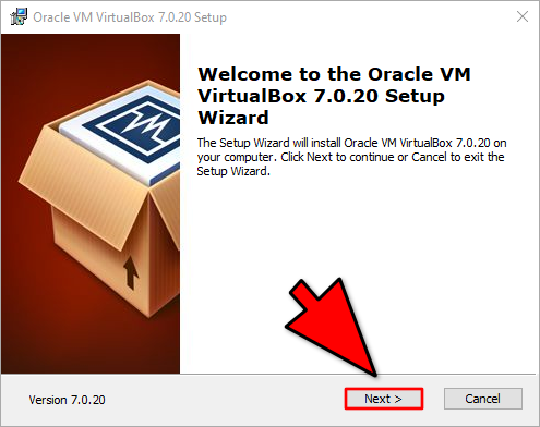 إبدأ عملية تثبيت برنامج VirtualBox