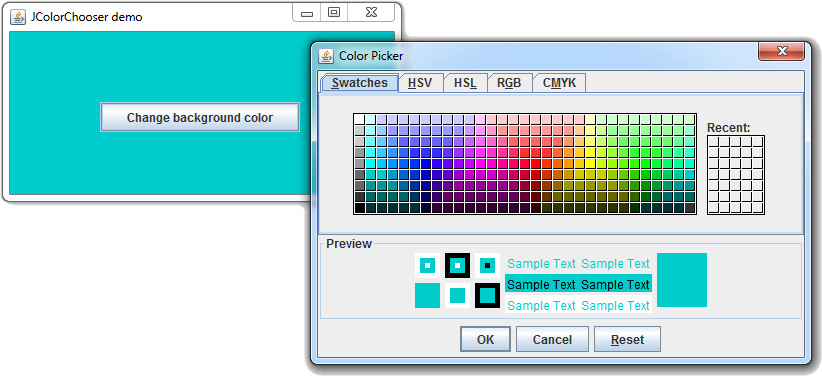 طريقة وضع اللون الذي إختاره المستخدم كخلفية للـ frame في جافا