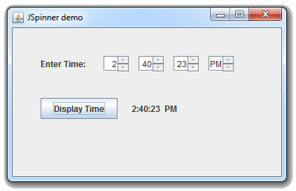 إنشاء واجهة لإدخال الوقت من خلال JSpinner في جافا
