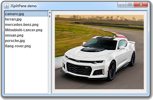 طريقة وضع قائمة Jو صورة ImageIcon في ال JSplitPane في جافا