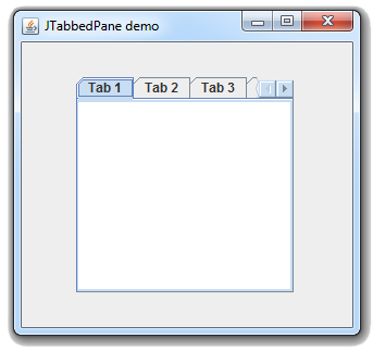 طريقة إظهار Scroll Bar في حال كانت مساحة ال Tabbed Pane غير كافية لإظهار جميع الـ Tabs وراء بعضهم.